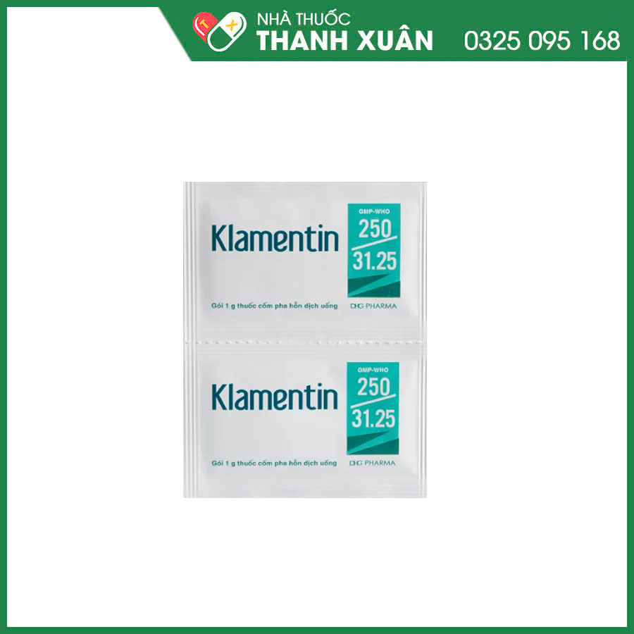 Klamentin 250/31.25 DHG Pharma điều trị nhiễm khuẩn hô hấp, tiết niệu, da&amp; mô mềm, xương khớp